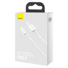 0.25m Superior Lightning kabel för iPhone / iPad - 2.4A
