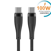 100W USB-C till USB-C PD Snabbladdningskabel – För iPhone 17/16/15, Samsung & Laptop/MacBook