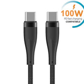 100W USB-C till USB-C PD Snabbladdningskabel för iPhone Samsung & Laptop/MacBook
