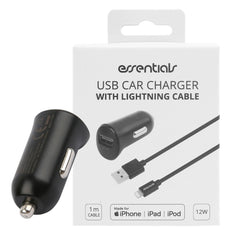 12W Billaddare med Lightning-kabel 1m (MFi) – Snabbladdning för iPhone/iPad