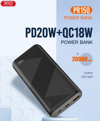 20000mAh Snabbladdning QC18W - PD 20W USB-C Powerbank