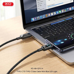 240W XO USB-C till USB-C-kabel för MacBook, Laptop, Surfplatta & Mobil – PD 2m