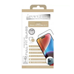 PANZER® Skärmskydd för iPhone 15 Pro Max – Premium Silicate Full-Fit Glas 9H