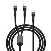 2i1 DEVIA USB-C till Lightning (12W) + USB-C (60W) Snabbladdning kabel, 1.2m