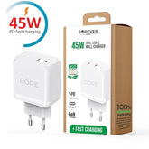 45W Snabbladdare PD Dual USB-C för iPhone, Samsung, iPad