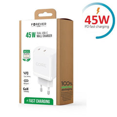 45W Snabbladdare PD Dual USB-C för iPhone, Samsung, iPad