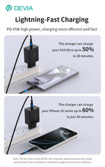 45W USB-C PD snabbladdare – Snabbladdning för mobiltelefoner och surfplattor