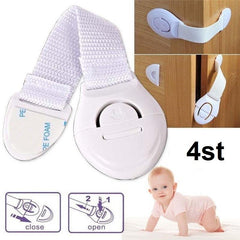 4-Pack Lås / Barnlås för Skåpluckor Säkerhetslås Barnsäkerhet Vit