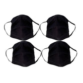 4-Pack - Tvättbar Mask / 100% cotton Munskydd - Svart