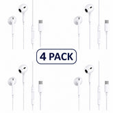4-Pack USB-C In-Ear Hörlurar med Mikrofon för iPhone 18/17/16/15, Samsung & USB-C Enheter