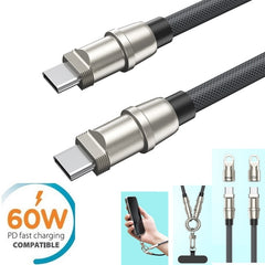 60W Snabbladdning 30cm kabel med armrem för Samsung, iPhone 15/16/17