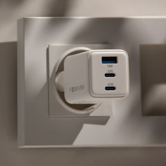 65W Snabbladdare PD Dual USB-C, USB för iPhone, Samsung, iPad