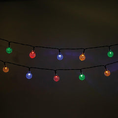 6.5m Dekorativa 30 Kristallkulor String Solar LED multicolor Ljus