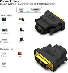 BENFEI DVI till HDMI-adapter dubbelriktad Full HD 1080P – 2-pack svart