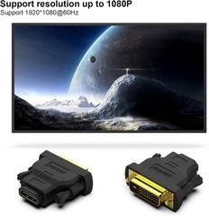 BENFEI DVI till HDMI-adapter dubbelriktad Full HD 1080P – 2-pack svart