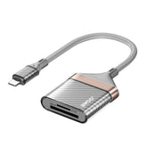 BWOO Lightning till SD/TF Kortläsare 2-i-1 – 480Mbps, Dual Slot, iPhone/iPad, 20cm