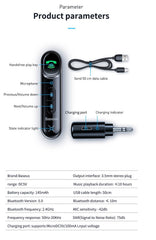 Baseus Bluetooth 5.0 AUX Ljudmottagare 3,5mm – Handsfree Bilsats Svart
