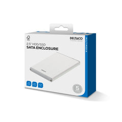 DELTACO Externt Kabinett för 2,5" SATA 6Gb/s HDD – USB 3.0, Aluminium, 1TB Stöd