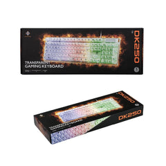 DELTACO Gaming Tangentbord Rainbow LED Transparent Design Nordisk Layout Membranbrytare