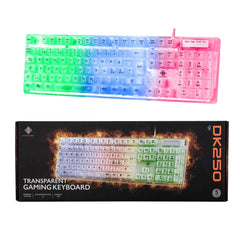 DELTACO Gaming Tangentbord Rainbow LED Transparent Design Nordisk Layout Membranbrytare