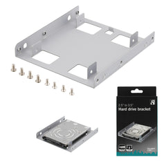 DELTACO Monteringsram 2.5" till 3.5" HDD/SSD – Intern Adapter, Silver (RAM-8)