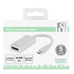 DELTACO USB-C till DisplayPort Adapter 4K 60Hz, USB 3.1 Type-C till DP 19-pin