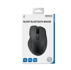 Deltaco Bluetooth Silent Trådlös Mus – Ergonomisk, 800–1600 DPI, Svart
