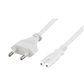 Deltaco Strömkabel CEE 7/16 till IEC C7 – 3m – Eurokontakt till Figure 8