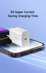 Devia 20W USB-C PD Snabbladdare Väggladdare för iPhone & Samsung