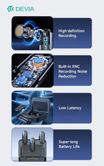 Devia Kintone 2-i-1 Trådlös Mikrofon med Lightning-kontakt – Svart