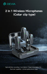 Devia Kintone 2-i-1 Trådlös Mikrofon med Lightning-kontakt – Svart