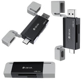Devia Leopard Series USB+Type-C 3.0 till SD/TF 2-i-1 Höghastighets Kortläsare card reader