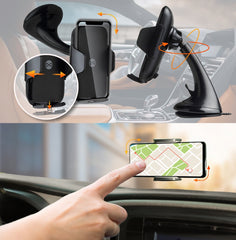 Forever U-17 Induktiv Bilhållare med 10W Trådlös Laddning – Svart