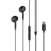 För iPhone 15/16/17 kompatibla USB-C In-Ear Hörlurar med Mikrofon Svart