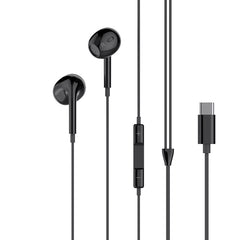 För iPhone 15/16/17 kompatibla USB-C In-Ear Hörlurar med Mikrofon Svart