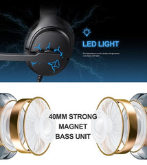 Havit Over-Ear Spelhörlurar LED-ljus 7.1 Stereo Trådbundna Med Mikrofon