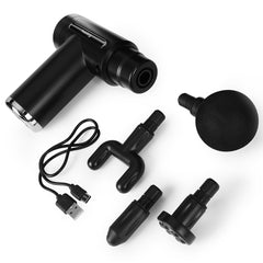 Huslog Laddningsbar Muskelmassager med 4 Massagehuvuden, Professionell Mini Massagepistol