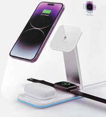 Itanni 3-i-1 Trådlös Laddningsstation – MagSafe Snabbladdare för iPhone, Samsung & Fler