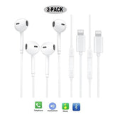 2-PACK Lightning Bluetooth Wired Earphone för iPhone iPad iPod