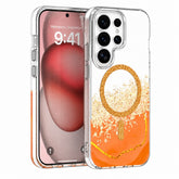 MagSafe Epoxy Skal för Samsung S26 Ultra Transparent 3D Effekt Orange