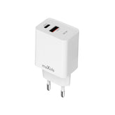 Maxlife 20W Snabbladdare PD/QC – USB-C & USB-A | iPhone, Samsung, Android | Vit