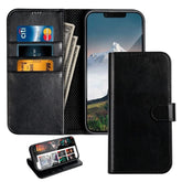 Motorola Moto G34 - Essentials Veganskt PU-läder Fodral Mobilplånbok Svart