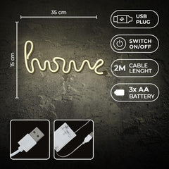 Neon LED HOME Batteri + USB Forever Light varm vit