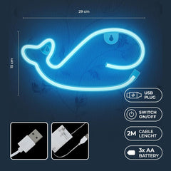 Neon LED Hello Batteri + USB Forever Light