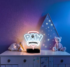 Paw Patrol Neon LED Logolampa – 25×25 cm med Stativ & USB-ström