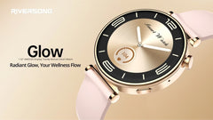 Riversong Smartklocka GLOW SW906 Bluetooth-samtal med extra rem Rosaguld
