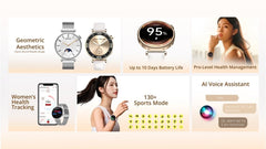 Riversong Smartklocka GLOW SW906 Bluetooth-samtal med extra rem Rosaguld