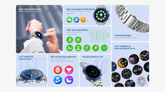 Riversong Smartklocka Motive 9 Max Bluetooth-samtal med extra rem Silver