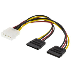 SATA Y-Strömkabel 2x SATA till 4-pin Molex – För 2 Hårddiskar – DELTACO