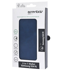Samsung Galaxy S24 FE - Essentials Ekoläder 2-i-1 Löstagbart Plånboksfodral Blå